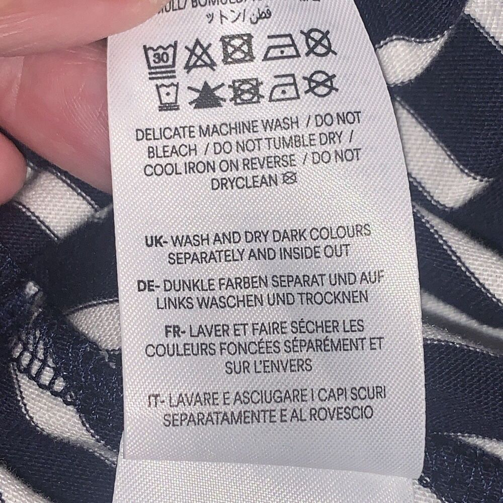 Boden Marcia Shirt Midi Dress Womens 8R Navy White Stripe Jersey Office Preppy - Picture 10 of 13